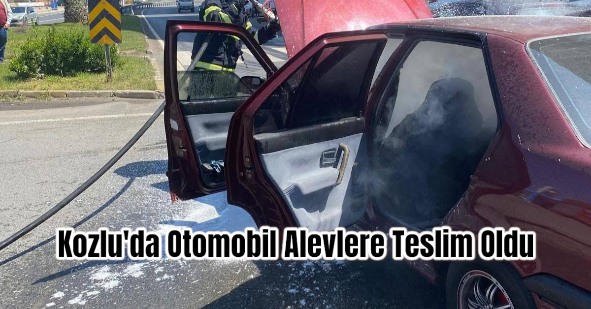 Kozlu'da Otomobil Alevlere Teslim Oldu