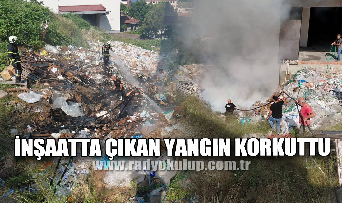 İnşaatta çıkan yangın korkuttu