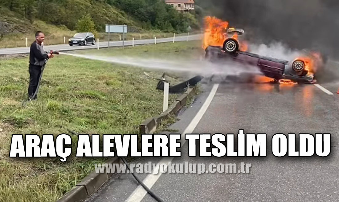 Araç alevlere teslim oldu