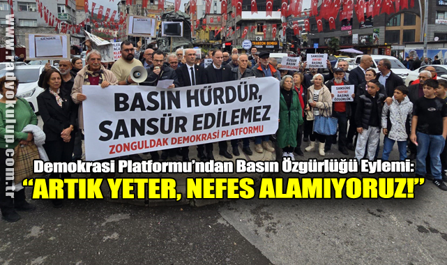 Demokrasi Platformu’ndan Basın Özgürlüğü Eylemi: “Artık Yeter, Nefes Alamıyoruz!”